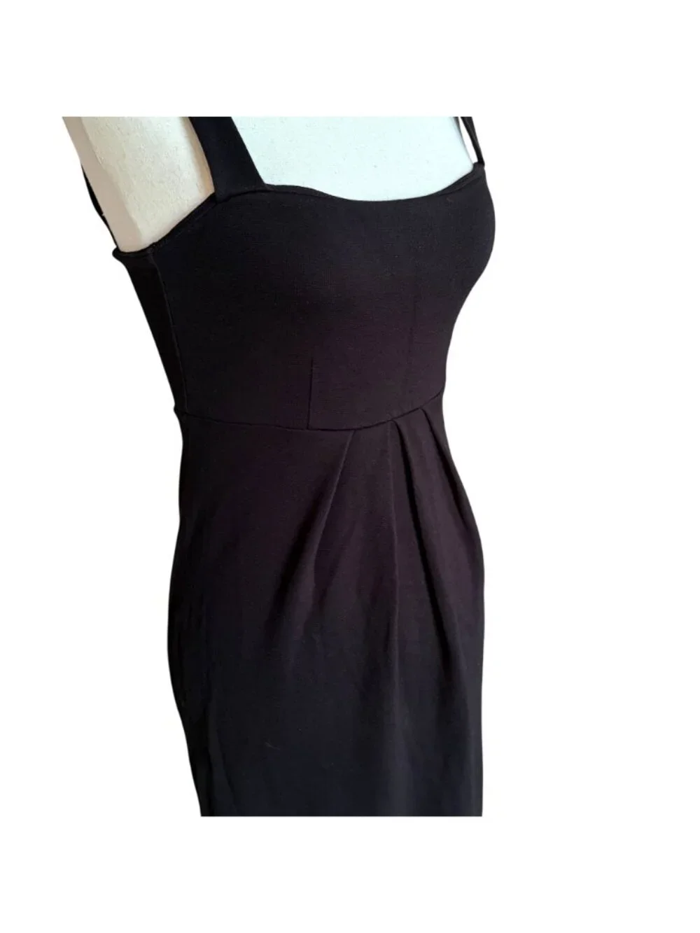 Isabella Oliver Maternity Black Midi Square Neck Stretch Tank Dress NWT Size 0 - Picture 3 of 10
